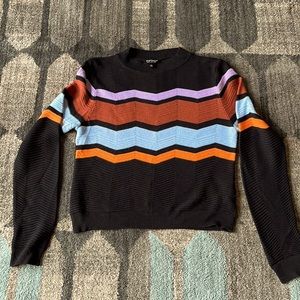 Top shop cropped chevron sweater